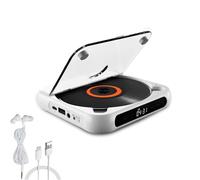 2026 new portabl-e bluetooth cd player with LED Display, Rechargeable Wireless CD Player Portable, USB/SD/AUX/FM Radio, Portables Small CD Players for Home (white)
