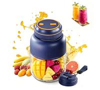 2026 New Portable Household Appliances Juicer, 44oz Large Capacity Blender with 3-Speed, Dual Lid & Leakproof Handle, Compact Travel Cup for Smoothies & Juice - for Office, Outdoor (Blue-1300ml)