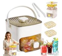 2026 New Portable Ice Maker, Ice Cube Maker Machine, 48 Ices Cubes, with Lid and Storage Box & Hidden Handle, Removal at the Touch of a Button, Always at Hand, Enjoy Chilled Drinks(B)