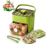 2026 New Portable Ice Maker with Lid and Storage Box, Reusable Ice Cube Maker, 48-Cube Double Layer ices maker machine, Freezer Tray for Home, Kitchen, Picnic, Daily Life (1PC-A)