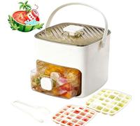 2026 New Portable Ice Maker with Lid and Storage Box, Reusable Ice Cube Maker, 48-Cube Double Layer ices maker machine, Freezer Tray for Home, Kitchen, Picnic, Daily Life (1PC-C)