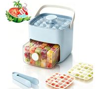 2026 New Portable Ice Maker with Lid and Storage Box, Reusable Ice Cube Maker, 48-Cube Double Layer ices maker machine, Freezer Tray for Home, Kitchen, Picnic, Daily Life (1PC-B)
