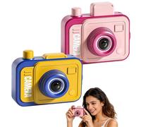 2026 New Prank Two-Way Camera Water Gun, Camera Double Prank Water Gun, Shoot Backwards & Forward, Lightweight Safe, Creative Outdoor Summer Games for Office Beach (Pink+Yellow)