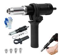 2026 New Professional Electric Rivet Gun Adapter Kit, Rivet Gun Adapter With Removable Plastic Handle, Including 2.4/3.2/4.0/4.8mm Diameter Rivet Head for Cordless Electric Power Drills (1set)