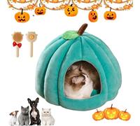 2026 New Pumpkin Cat Bed,Halloween Pumpkin Cat Bed,Pumpkin Pet Cave,With Removable Cushion,Warm Cave Nest Sleeping House for Cats Small Dogs (Blue,M)