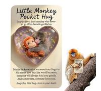 2026 New Punch Monkey Pocket Hug with Gift Card - Punch & Friends: Little Monkey Pocket Hug, Emotional Gifts for Animal Lovers, Family, Friends, Loved Ones (1Pcs)