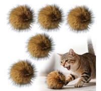 2026 New Rabbit Fur Ball Cat Toys, Soft Fluffy Catnip Balls for Indoor Cats, Fun to Chas-e for Hunting Instinct Play, Exercise and Bo-nding