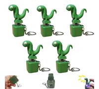 2026 New Rechargeable Lizard Keychain Sound + Frog Sound Keychain, Adult Keyboard Clicker Fidget Toy with Colorful Lights (five)