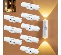 2026 New Rechargeable Smart LED Motion Sensor Ambient Light, RGB Gradient Ambient Lighting is Dimmable, and The Magnetic/Stick-on Design for Stairs, Wardrobe, Cabinet (8PCS-White)
