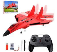 2026 New Remote Control Airplane, RC Plane Wireless Airplane Toy, Upgrade Gravity Glider Foam RC Fighter Plane with LED Lights, Glider Aircraft Model & Foam Fighter Jet for Adults and Kids (Red)