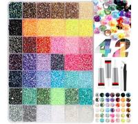 2026 New Resin Jelly Rhinestones Kit for Bedazzling - Multicolor 3mm Flatback Gems for Diamond Art, Nail Art, Crafting & Clothing Decoration with Tweezer & Pickup Pen