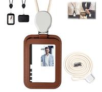 2026 New Retractable ID Card Holder with Neck Strap - Extendable Cord, Secure Hold & Practical for Everyday Life, Retractable ID Card Holder Belt Clip, Secure, Swipe Cards Effortlessly(B)