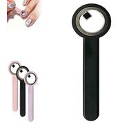 2026 New Ring-Shaped Cat Eye Magnet for Nails, 3-in-1 Hollow Circular Magnet Tool with Handle for French Heart Wide Beam Design, Circle Cat Eye Magnet for Nails, Manicure Kit (black)