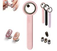 2026 New Ring-Shaped Cat Eye Magnet for Nails, Hollow Circular Magnet Tool with Handle for French Heart & Wide Beam Design, DIY Manicure Kit (pink)