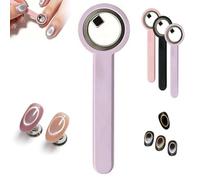 2026 New Ring-Shaped Cat Eye Magnet for Nails, Hollow Circular Magnet Tool with Handle for French Heart & Wide Beam Design, DIY Manicure Kit (purple)