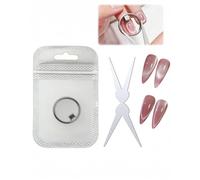 2026 New Ring-Shaped Cat Eye Magnet for Nails,Strong Nail Magnet Tool,Y & Rin-gMagnet(Wide Beam,Heart,French),Portable Hollow Circular Cat Eye,DIY Home Manicure & Salon Use (1Set)