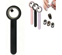 2026 New Ring Shaped Cat Eye Magnets for Nails, 3-in-1 Hollow Circular Magnet Tool for French Heart Wide Beam Design, DIY Manicure Kit for Beginners & Nail Artists (Black)