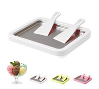 2026 New Rolled Ice Cream Maker, DIY Homemade Ice Cream Tray Set, with 2 Scrapers, Mini Freezable Roll Plate, for Homemade Rolled Cream Frozen Yogurt Gelato Sorbet (White)