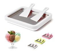 2026 New Rolled Ice Cream Maker, Instant Freeze Plate with 2 Scrapers, DIY Homemade Ice Cream Tray, Yogurt, Sorbet, Food-Grade Stainless Steel, Fun Family Activity (White)