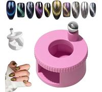 2026 New Rotating Cat Eye Magnet, 360°Rotating Cat's Eye Magnet Tool with Super Strong Magnet, Portable Nail Magnet for Professional and Home Manicure (Pink)