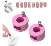 2026 New Rotating Cat Eye Magnet, 360° Rotating Main Body, Beginner Friendly Nail Tool with Uniform Magnetic Force and Excellent Light Absorption, Creating Wide Cat Eye Effect in 2s (2Pcs*Pink)