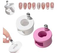 2026 New Rotating Cat Eye Magnet, 360° Rotating Main Body, Beginner Friendly Nail Tool with Uniform Magnetic Force and Excellent Light Absorption, Creating Wide Cat Eye Effect in 2s (Pink, White)
