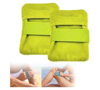 2026 NEW Sand Remover for Beach, 2-in-1 Coral Fleece Sand Wipe Off Mitts, Dual Function for Powder Application and Sand Cleaning, Soft Durable Summer Beach Must Have Accessories (Green 2PC)