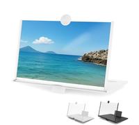 2026 New Screen Magnifier for Smartphone, 10-18 Inch HD 3D Phone Screen Enlarger 4-6x Zoom, Foldable Mobile Phone Magnifier for Movies Videos Gaming, Universal Fit for All Smartphones (white, 12 Inch)