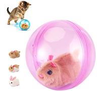 2026 New Self-Rolling Interactive Cat Ball, 360° Rolling Spin Moving Cat Ball Fun Indoor Interactive Pet Ball for Cats Dogs Chasing, Realistic Animal Automatic Moving Rolling Cat Ball (Pink -A)