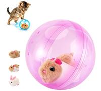 2026 New Self-Rolling Interactive Cat Ball, 360° Rolling Spin Moving Cat Ball Fun Indoor Interactive Pet Ball for Cats Dogs Chasing, Realistic Animal Automatic Moving Rolling Cat Ball (Pink -B)