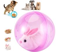 2026 New Self-Rolling Interactive Cat Ball,Animal Automatic Moving Rolling Cat Ball,360° Rolling Spin Moving Cat Ball,Fun Indoor Interactive Pet Ball for Cats Dogs,Relieve Boredom (Pink Rabbit)