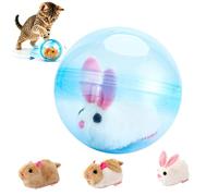 2026 New Self-Rolling Interactive Cat Ball, Realistic Animal Automatic Moving Ball, 360° Rolling Spin Cat Exercise Wheel Alternative, Fun Indoor Interactive Pet Ball for Cats Dogs (Mou-A, Blue)