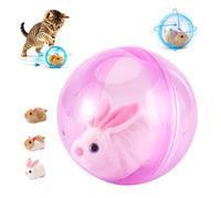 2026 New Self-Rolling Interactive Cat Ball Realistic Animal Automatic Moving Rolling Cat Ball 360° Rolling Spin Moving Cat Ball Fun Indoor Interactive Pet Ball for Cats Dogs Chasing，pink：Rabbit