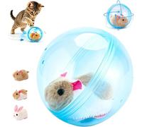 2026 New Self-Rolling Interactive Cat Ball, Realistic Animal Automatic Moving Rolling Cat Ball, 360° Rolling Spin Moving Cat Ball, Fun Indoor Interactive Pet Ball for Cats Dogs Chasing (Blue, b)