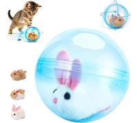 2026 New Self-Rolling Interactive Cat Ball, Realistic Animal Automatic Moving Rolling Cat Ball, 360° Rolling Spin Moving Cat Ball, Fun Indoor Interactive Pet Ball for Cats Dogs Chasing (Blue, c)