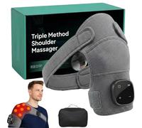 2026 New Shoulder Massager, Cordless Heated Shoulder Massager Pad, Portable Brace with 5 Heat Level&3 Vibration Modes, 4500mAh Battery for Neck and Trap Relief, Fits Left or Right (Grey)