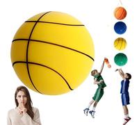 2026 New Silent Basketball, Size 3 5 7 Indoor Basketballs, Uncoated High-density Soft Foam Practice Balls, Quiet Bounce No Noise Basketball With Net Bag, Lightweight, Easy To Grip (Yellow, 5/21cm)