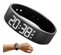 2026 New Silent Vibrating Alarm Wristband for Heavy Sleepers, Waterproof Wrist Alarm Clock with Step Counter, Long Battery USB Charging Dual Alarms for ADHD, Students, Men Women