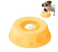 2026 New Slow Feeder Dog Bowl with Rolling Ball,Spill-Resistant Bone Broth & Yogurt Dispenser Toy for Large Medium Small Breeds Dietary Supplement/Post-op Nutrition (Yellow)