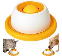 2026 New Slow Feeder Interactive Toy, Pet Lick Bowl for Dogs & Cats, Multi-Pet Lick Mat Bowl with Rotating Ball, Anxiety Relief & Mental Stimulation, Non-Slip, Easy to Clean, Yellow