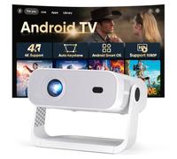 2026 New Smart Projector Built-in Apps, Android 14, Native 1080P 4K Supported WiFi 6 Bluetooth 5.2, 300 ANSI Lumens, Low Fan Noise (<30dB), Home Cinema Projector for iOS/Switch /PS5 (Gray)