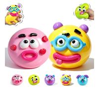 2026 NEW Smushers Squishy, Curiosities Dog Face Swap Squishy Toy, Soft Moldable Cute Slow Rise Squeeze Toy, Relaxing Sensory Fidget Toy Fun Desk Accessory for Adults (Pink+Green) (Pink+yellow)
