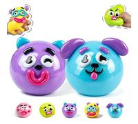 2026 NEW Smushers Squishy, Curiosities Dog Face Swap Squishy Toy, Soft Moldable Cute Slow Rise Squeeze Toy, Relaxing Sensory Fidget Toy Fun Desk Accessory for Adults (Pink+Green) (Purple + Blue)