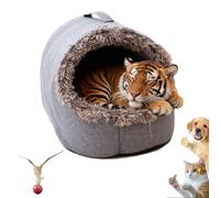 2026 New Soft Plush Cozy Indoor Nest - Self-Warming Anti-Anxiety Cat House, Removable Washable Cushion with Non-Slip Base for Indoor Cats & Small Dogs (C, L)