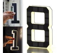 2026 New Solar House Numbers for Outside, 6.7/9 Inch Backlit Illuminated Lighted House Numbers for Outside, IP65 Waterproof LED, Screw Mount or No Drill Adhesive, Dusk to Dawn (8)