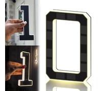 2026 New Solar House Numbers for Outside, 6.7/9 Inch Backlit Illuminated Lighted House Numbers for Outside, IP65 Waterproof LED, Screw Mount or No Drill Adhesive, Dusk to Dawn (0)
