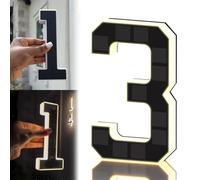2026 New Solar House Numbers for Outside, 6.7/9 Inch Backlit Illuminated Lighted House Numbers for Outside, IP65 Waterproof LED, Screw Mount or No Drill Adhesive, Dusk to Dawn (3)