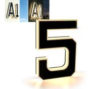 2026 New Solar House Numbers for Outside, 6.7 Inch Solar Lighted House Numbers, LED Illuminated Address Sign for Houses, Yard, Fence, Dusk to Dawn Auto On/Off, Ip65 Waterproof Outdoor，5