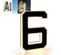 2026 New Solar House Numbers for Outside, 6.7 Inch Solar Lighted House Numbers, LED Illuminated Address Sign for Houses, Yard, Fence, Dusk to Dawn Auto On/Off, Ip65 Waterproof Outdoor，6