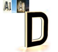 2026 New Solar House Numbers for Outside, 6.7 Inch Solar Lighted House Numbers, LED Illuminated Address Sign for Houses, Yard, Fence, Dusk to Dawn Auto On/Off, Ip65 Waterproof Outdoor，D